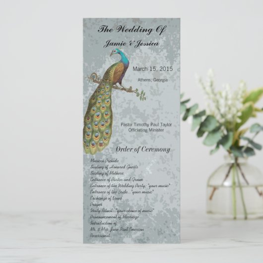 Bird Wedding Programme Programmakaart (Staand voorkant)