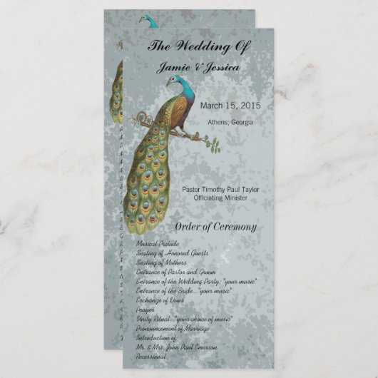  Bird Wedding Programme Programmakaart (Voorkant / Achterkant)