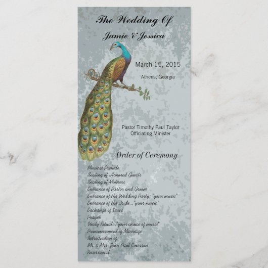  Bird Wedding Programme Programmakaart (Voorkant)