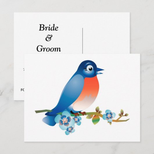 Bird Wedding Theme Save the Date Wedding Kaart (Voorkant / Achterkant)
