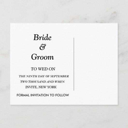 Bird Wedding Theme Save the Date Wedding Kaart (Achterkant)