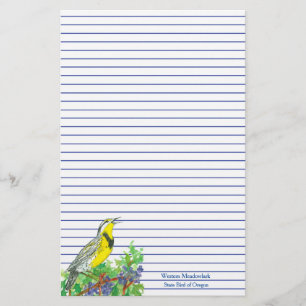 Bird Western Meadowlark Blue Lined Briefpapier