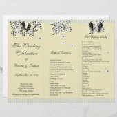  Bird White Daisy Branch TriFold Program (Voorkant / Achterkant)