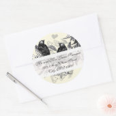  Bird White Flower Wedding Return-adres Ronde Sticker (Envelop)