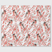 Bird Winter Berry Woodland met kerst Cadeaupapier (Vlak)