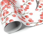 Bird Winter Berry Woodland met kerst Cadeaupapier (Rol Hoek)