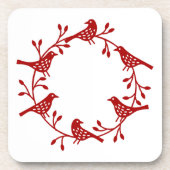 Bird Wreath Modern Scandi Bier Onderzetter (Voorkant)
