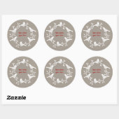 Bird Wreath Modern Scandi Foto Ronde Sticker (Vel)