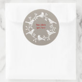 Bird Wreath Modern Scandi Foto Ronde Sticker (Tas)