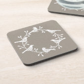 Bird Wreath Modern Scandinavian Bier Onderzetter (Linkerzijde)