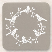 Bird Wreath Modern Scandinavian Bier Onderzetter (Voorkant)