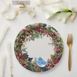 Bird & Wreath Paper Bord
