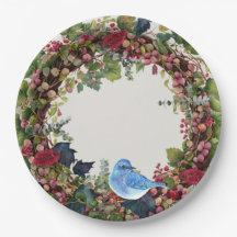 Bird & Wreath Paper Bord