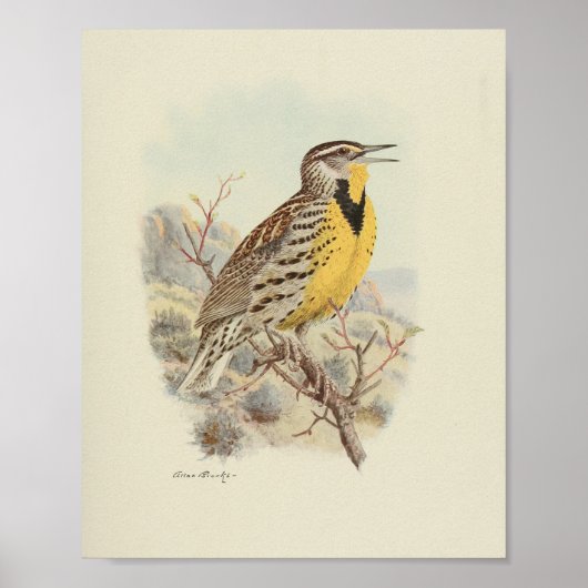 Bird Yellow Brown bespikkeld print (Voorkant)