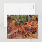  Bird Yellow Bruno Liljefors Foxes Briefkaart (Voorkant / Achterkant)