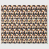 Bird zingen een lied op een hekpaal cadeaupapier (Vlak)