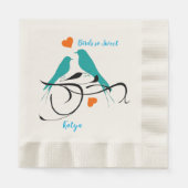 Bird zo lief, Waterverf Sinaasappel Hearts Paper Servet (Voorkant)