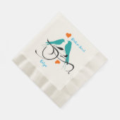 Bird zo lief, Waterverf Sinaasappel Hearts Paper Servet (Hoek)