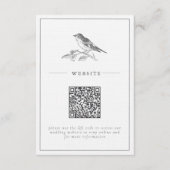 Bird Zwart-wit QR Code Trouwen Informatiekaartje (Voorkant)