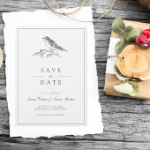  Bird zwart-wit Save the Date Kaart