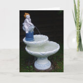 Birdbat Fountain stromend water #1 Birthday Card Kaart (Voorkant)