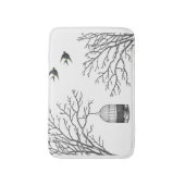 Birdcage Bare Branch Swallows Bathmat Badmat (Voorkant Verticaal)