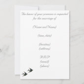  Birdcage Bare Branch Swallows Wedding Kaart (Achterkant)