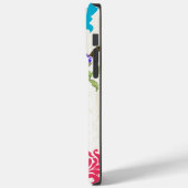 Birdcage Bird Pink Coral Aqua Damask iPhone Case (Achterkant / Links)