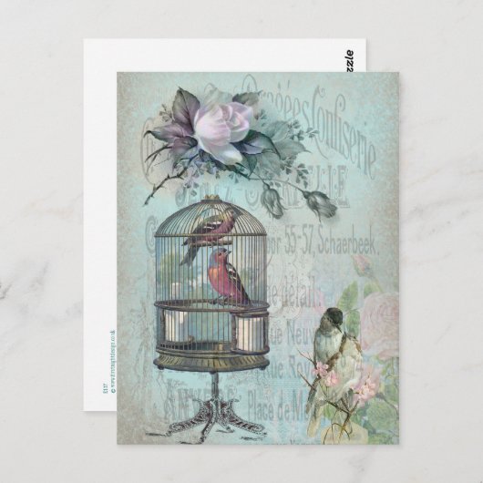 Birdcage Blossom Briefkaart (Voorkant / Achterkant)