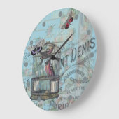  Birdcage Blue Parisian Shabby Chic Grote Klok (Hoek)