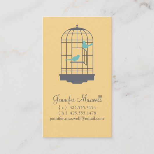 Birdcage Calling Card Contactkaartje (Voorkant)
