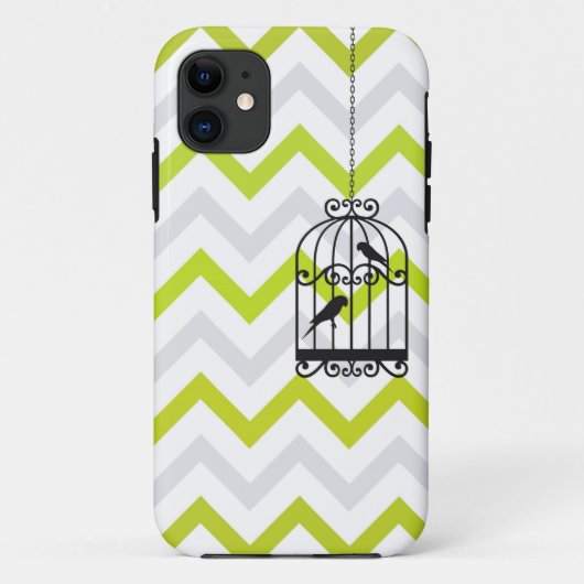 Birdcage Chevron ZigZag  Green iPhone 5 Case-Mate iPhone Case (Achterkant)
