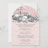 Birdcage Damask Acorn  Tortelduifjes Kaart (Achterkant)