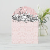 Birdcage Damask Acorn  Tortelduifjes Kaart (Staand voorkant)