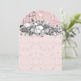 Birdcage Damask Acorn  Tortelduifjes Kaart