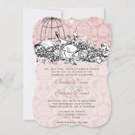 Birdcage Damask Acorn Tortelduifjes Kaart
