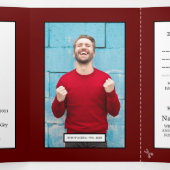 Birdcage Dark Red Baby shower Suite Drieluik Uitnodiging (Binnenkant midden)