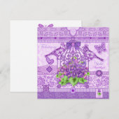 Birdcage-Kaart bij geboorte en Gem February Kaart (Voorkant / Achterkant)