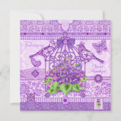 Birdcage-Kaart bij geboorte en Gem February Kaart (Voorkant)