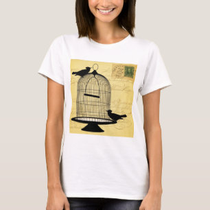  Birdcage Silhouette en handschrift T-shirt