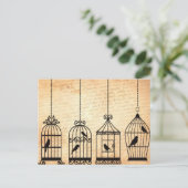 Birdcage Silhouettes Briefkaart (Staand voorkant)