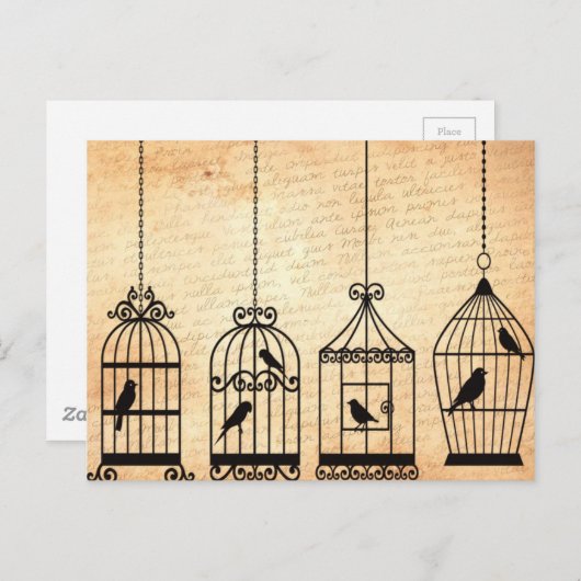 Birdcage Silhouettes Briefkaart (Voorkant / Achterkant)