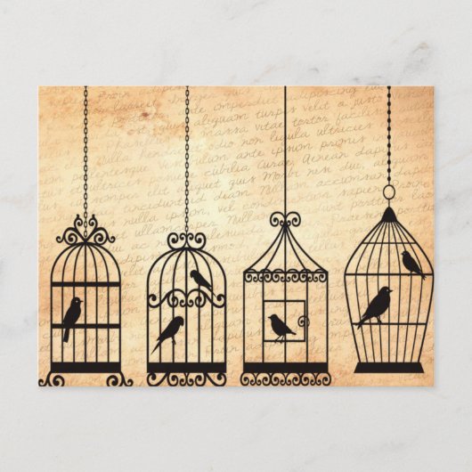 Birdcage Silhouettes Briefkaart (Voorkant)