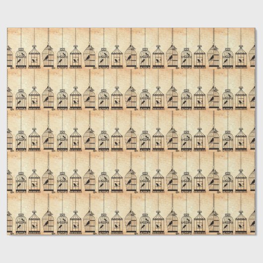 Birdcage Silhouettes Cadeaupapier (Vlak)