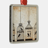 Birdcage Silhouettes Metalen Ornament (Rechts)