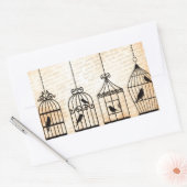 Birdcage Silhouettes Rechthoekige Sticker (Envelop)