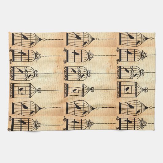 Birdcage Silhouettes Theedoek (Horizontaal)