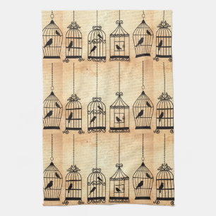 Birdcage Silhouettes Theedoek