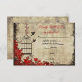  Birdcage Wedding RSVP Rood (Voorkant / Achterkant)