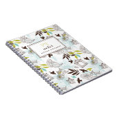 Birdcages Bloemenpatroon Gepersonaliseerd Notitieb Notitieboek (Rechterzijde)